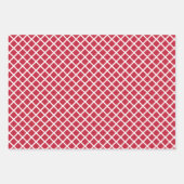 Diamond Trellis Wit - Kersenrood Inpakpapier Vel (Voorkant 2)