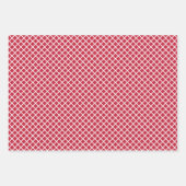 Diamond Trellis Wit - Kersenrood Inpakpapier Vel (Voorkant)