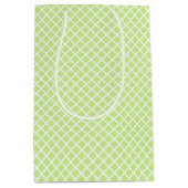 Diamond Trellis Wit - Lente Groen Medium Cadeauzakje (Voorkant)