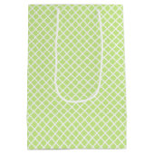 Diamond Trellis Wit - Lente Groen Medium Cadeauzakje (Achterkant)
