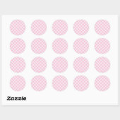 Diamond Trellis Wit - Lichtroze Ronde Sticker (Vel)