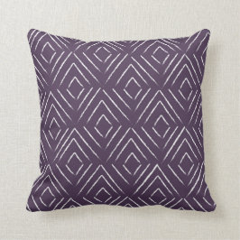 Diamond Tribal Pattern Pillow - Eggplant Kussen