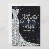 Diamond Trouwjurk Modern Blauw Vrijgezellenfeest Kaart (Achterkant)