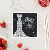 Diamond Trouwjurk Modern Blauw Vrijgezellenfeest Servet (Insitu)