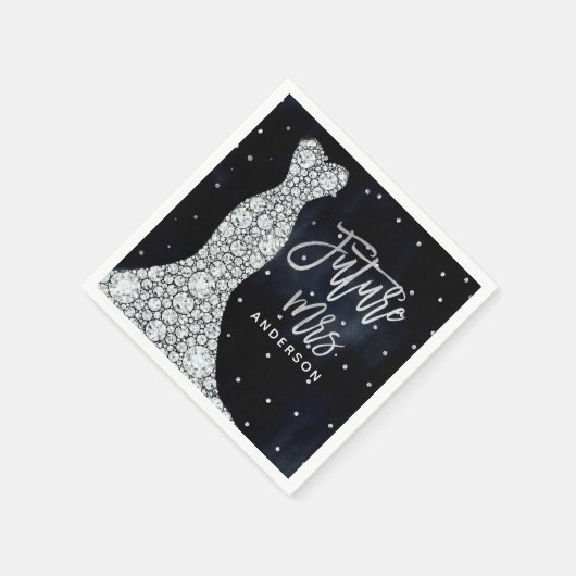 Diamond Trouwjurk Modern Blauw Vrijgezellenfeest Servet (Hoek)