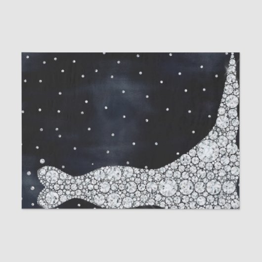 Diamond Trouwjurk Modern Blauw Vrijgezellenfeest Tissuepapier (Voorkant)