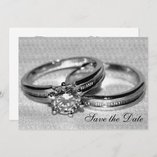 Diamond Trouwring Set Save the Date (Voorkant / Achterkant)
