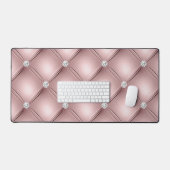Diamond Tufted Design, Roos Gold Bureaumat (Keyboard & Muis)