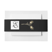 DIAMOND TULIPS Black White Square Monogram Uitnodigingen Wikkel (Voorkant Voorbeeld)