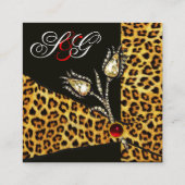 DIAMOND TULIPS LEOPARD FUR RIBBON,RUBY GEMSTONES VIERKANTE VISITEKAARTJE (Achterkant)
