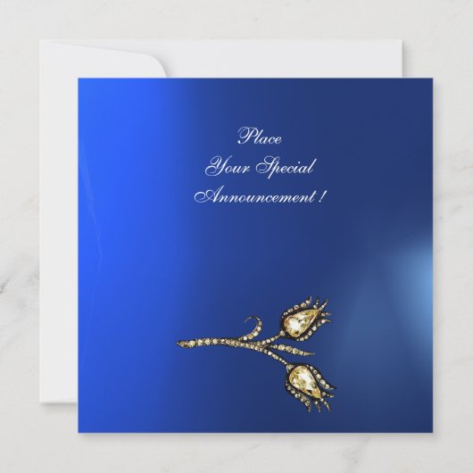 DIAMOND TULIPS MONOGRAM, Blue Sapphire Kaart (Achterkant)