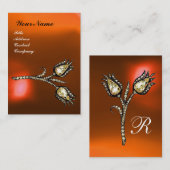 DIAMOND TULIPS-MONOGRAM, geel Oranje agate Visitekaartje (Voorkant / Achterkant)