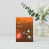 DIAMOND TULIPS-MONOGRAM, geel Oranje agate Visitekaartje (Staand voorkant)