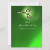 DIAMOND TULIPS MONOGRAM, Green Emerald Kaart (Achterkant)