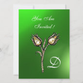 DIAMOND TULIPS MONOGRAM, Green Emerald Kaart (Voorkant)