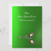 DIAMOND TULIPS MONOGRAM, Green Emerald Kaart (Achterkant)