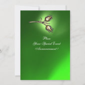 DIAMOND TULIPS MONOGRAM, Green Emerald Kaart (Achterkant)