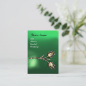 DIAMOND TULIPS MONOGRAM, Green Jade Visitekaartje (Staand voorkant)