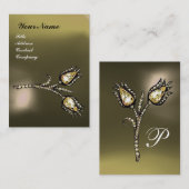 DIAMOND TULIPS-MONOGRAM, grijs Agate Visitekaartje (Voorkant / Achterkant)