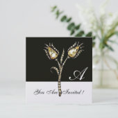 DIAMOND TULIPS MONOGRAM, Ice Metallic Kaart (Staand voorkant)