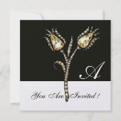 DIAMOND TULIPS MONOGRAM, Ice Metallic Kaart (Voorkant)