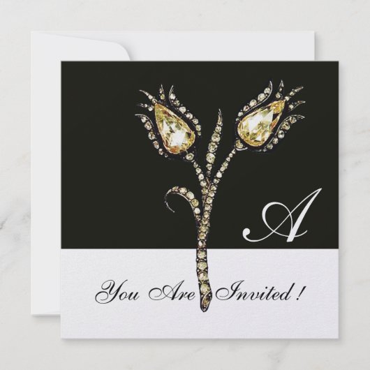 DIAMOND TULIPS MONOGRAM, Ice Metallic Kaart (Voorkant)