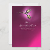 DIAMOND TULIPS MONOGRAM, Roze Paarse Amethyst Kaart (Achterkant)