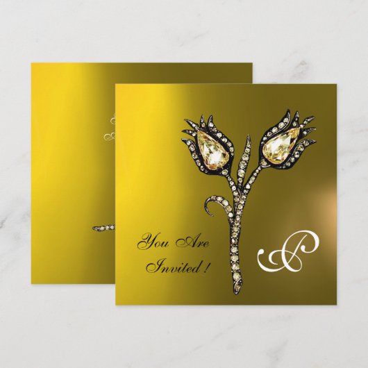DIAMOND TULIPS MONOGRAM, Yellow Topaz Kaart (Voorkant / Achterkant)