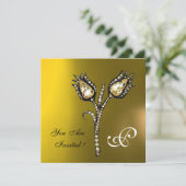 DIAMOND TULIPS MONOGRAM, Yellow Topaz Kaart (Staand voorkant)