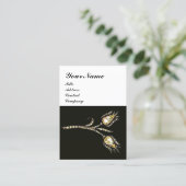 DIAMOND TULIPS MONOGRAM, zwart-wit Visitekaartje (Staand voorkant)