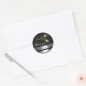 DIAMOND TULIPS ZWART WIT GRAY DAMASK, Dank u Ronde Sticker (Envelop)
