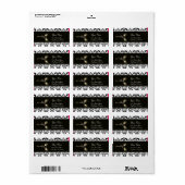 DIAMOND TULIPS ZWARTE WITTE DAMASK ETIKET (Full Sheet)