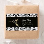 DIAMOND TULIPS ZWARTE WITTE DAMASK ETIKET (Insitu)