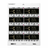 DIAMOND TULIPS ZWARTE WITTE DAMASK ETIKET (Full Sheet)