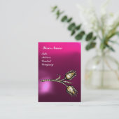 DIAMOND TULPEN MONOGRAM ,Pink Fuchsia Paarse Parel Visitekaartje (Staand voorkant)