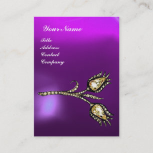 DIAMOND TULPEN MONOGRAM ,Violet Paarse Parel Visitekaartje