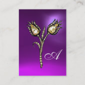 DIAMOND TULPEN MONOGRAM ,Violet Paarse Parel Visitekaartje (Achterkant)