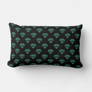Diamond - Turquoise op Black Kussen