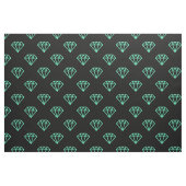 Diamond - Turquoise op Black Stof (Fat Quarter)
