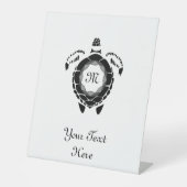 Diamond Turtle Shellback Monogram Reclamebord Met Voetstuk (Voorkant)