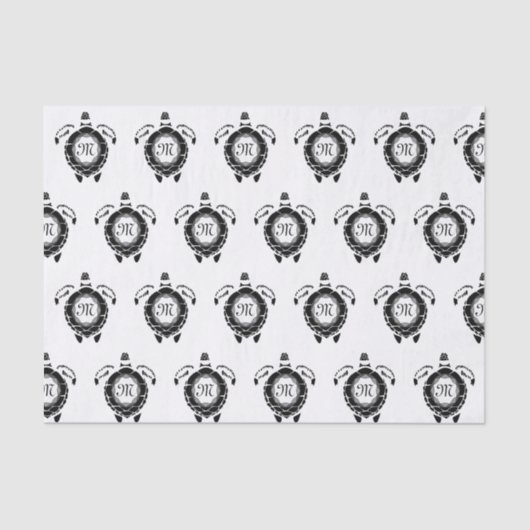 Diamond Turtle Shellback Monogram Tissuepapier (Voorkant)
