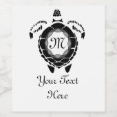 Diamond Turtle Shellback Monogram Wijn Etiket (Enkel label)