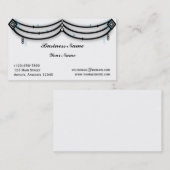 Diamond Valance in Black en Aqua Visitekaartje (Voorkant / Achterkant)
