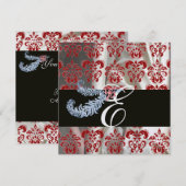 DIAMOND VEREN ROOD WIT IJSSIERDE ZIJDE DAMAST MONO KAART (Voorkant / Achterkant)