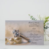 Diamond Verloving Ring and Pearls Wedding Menu (Staand voorkant)