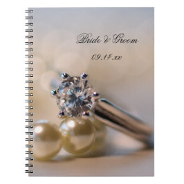 Diamond Verloving Ring and Pearls Wedding Notitieboek