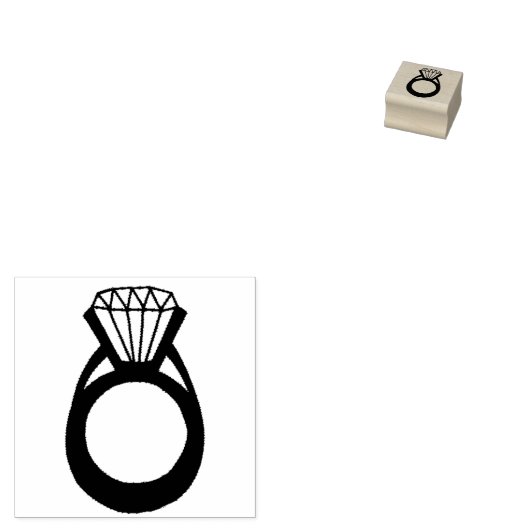 Diamond Verloving Ring Bling Fashionista Bride Rubberstempel (Gestempeld)