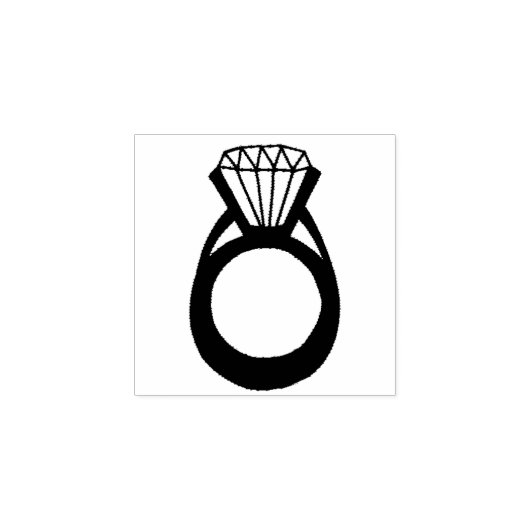 Diamond Verloving Ring Bling Fashionista Bride Rubberstempel (Afrduk)