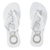 Diamond Verloving Ring Bling Wedding BRIDE Teenslippers (Voetbed)