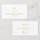 Diamond Verloving Ring Fine Jewelers Visitekaartje (Voorkant / Achterkant)